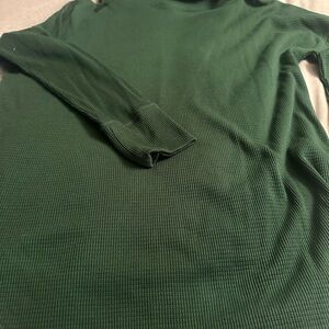 Forest Green Waffle Knit Long Sleeve Top